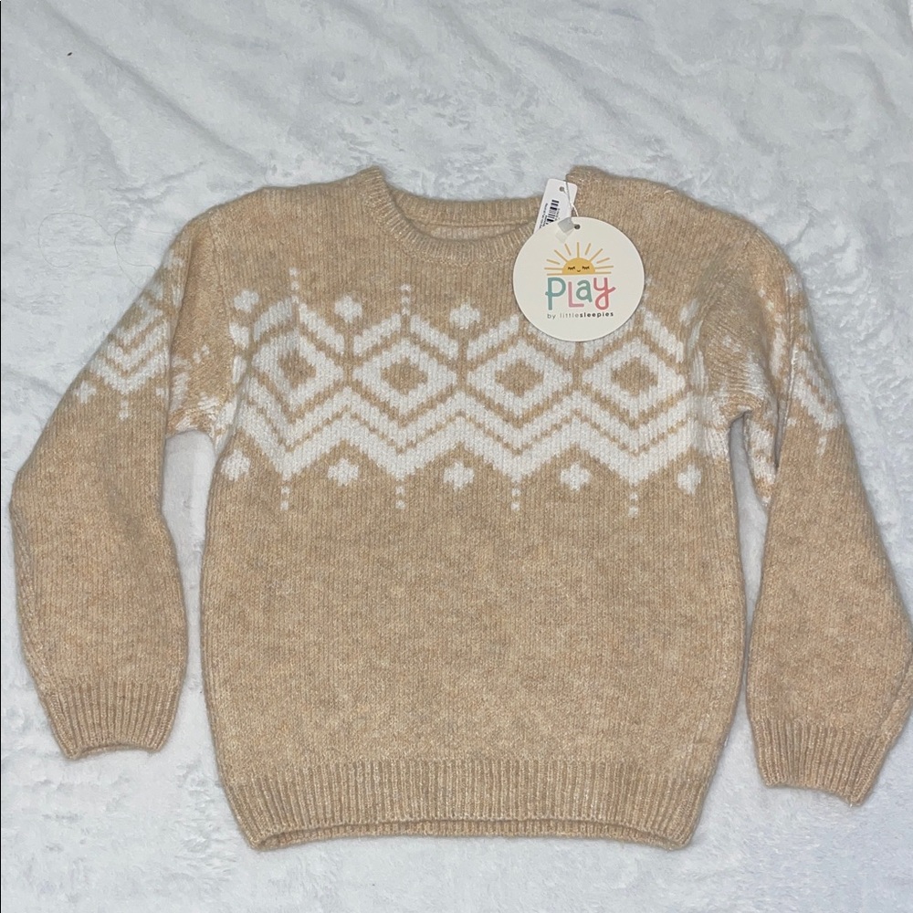 Little Sleepies Neutral Fair Isle Crewneck Sweater